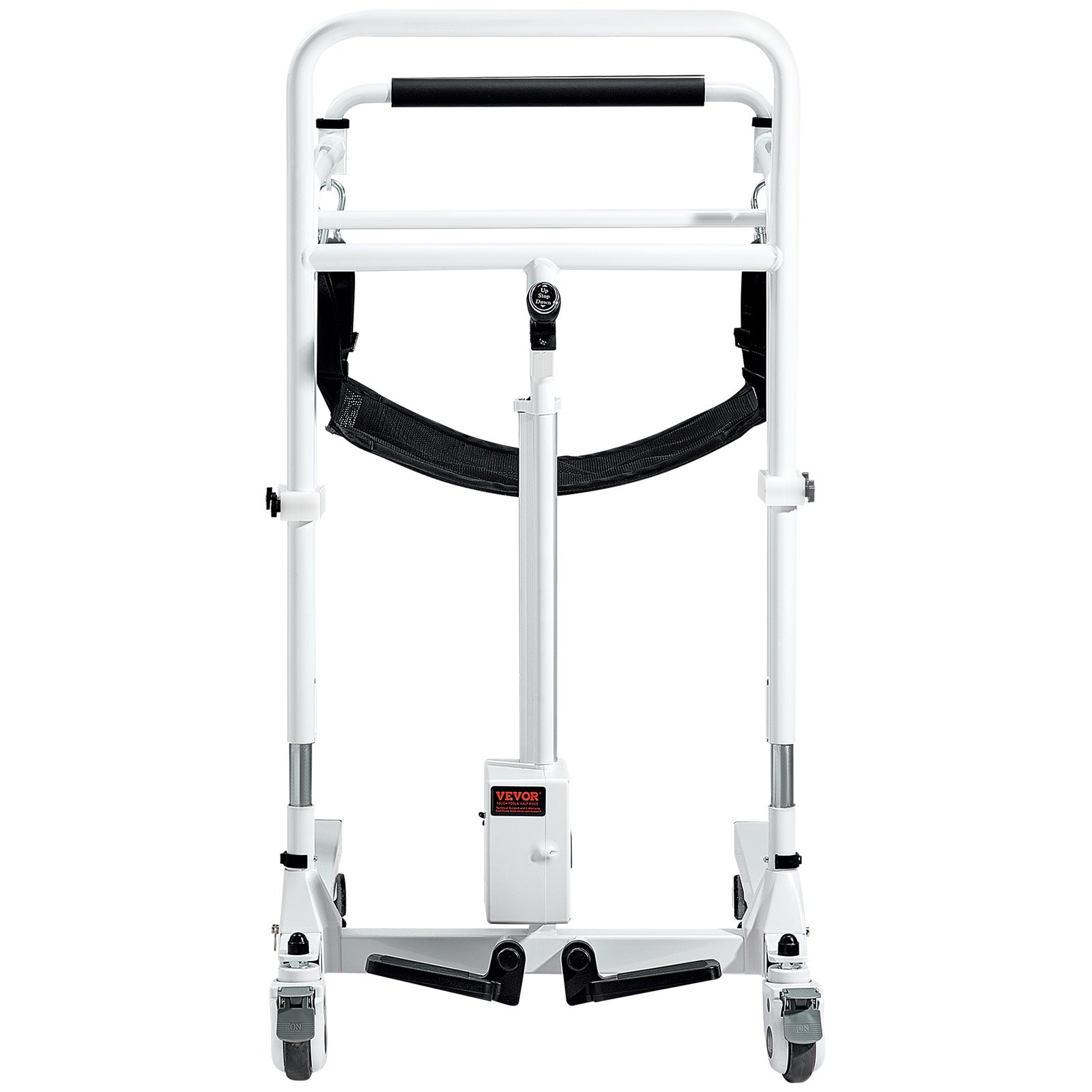 VEVOR Sedia da Trasferimento Elettrica per Pazienti, Sedia a Rotelle Pieghevole Altezza Regolabile, Sedia da Toilette Comoda da Comodino con Ruote 2 Cuscini per Anziani Disabili, Capacità 99,7 kg