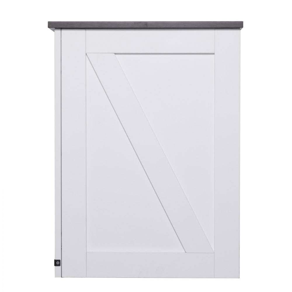 VEVOR Tavolino da Salotto in Stile Fattoria 610 x 457 x 608 mm Comodino da Casa con Porte USB e Prese, Tavolino a 3 Ripiani con Mobiletto Portaoggetti, per Soggiorno, Camera da Letto, Ufficio, Bianco