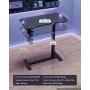 VEVOR Tavolino da Letto Misure 800 x 450 mm Mobile con Ruote a Scomparsa, per Casa Ufficio Divano, Scrivania per Laptop e da Gioco Regolabile in Altezza, Dotato di Luce RGB e Portabicchieri, Nero