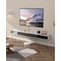VEVOR Mobile TV Sospeso a Parete con Foro per Cavi, Mensola TV Galleggiante con Spazio di Archiviazione, per Lettore DVD, Console di Gioco, Capacità 52 kg, Bianco, 1800 x 236 x 160 mm