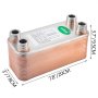 VEVOR Scambiatore di Calore 30 Piastre Scambiatore di Calore per Riscaldamento EATB12 Scambiatore di Calore Piastre in Acciaio