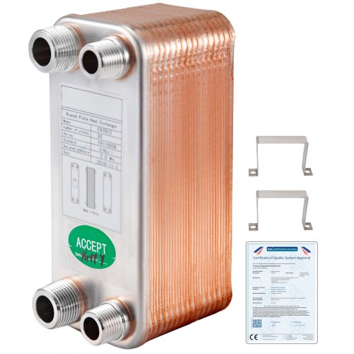 Scambiatore Di Calore A 30 Piastre saldobrasato 1/2 " 3/4" Mnpt riscaldamento