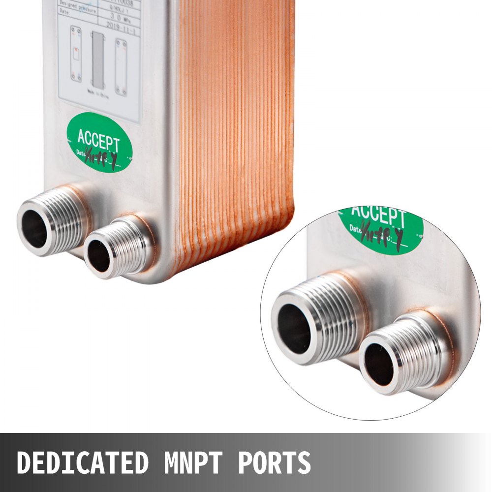 Scambiatore Di Calore A 30 Piastre saldobrasato 1/2 " 3/4" Mnpt riscaldamento