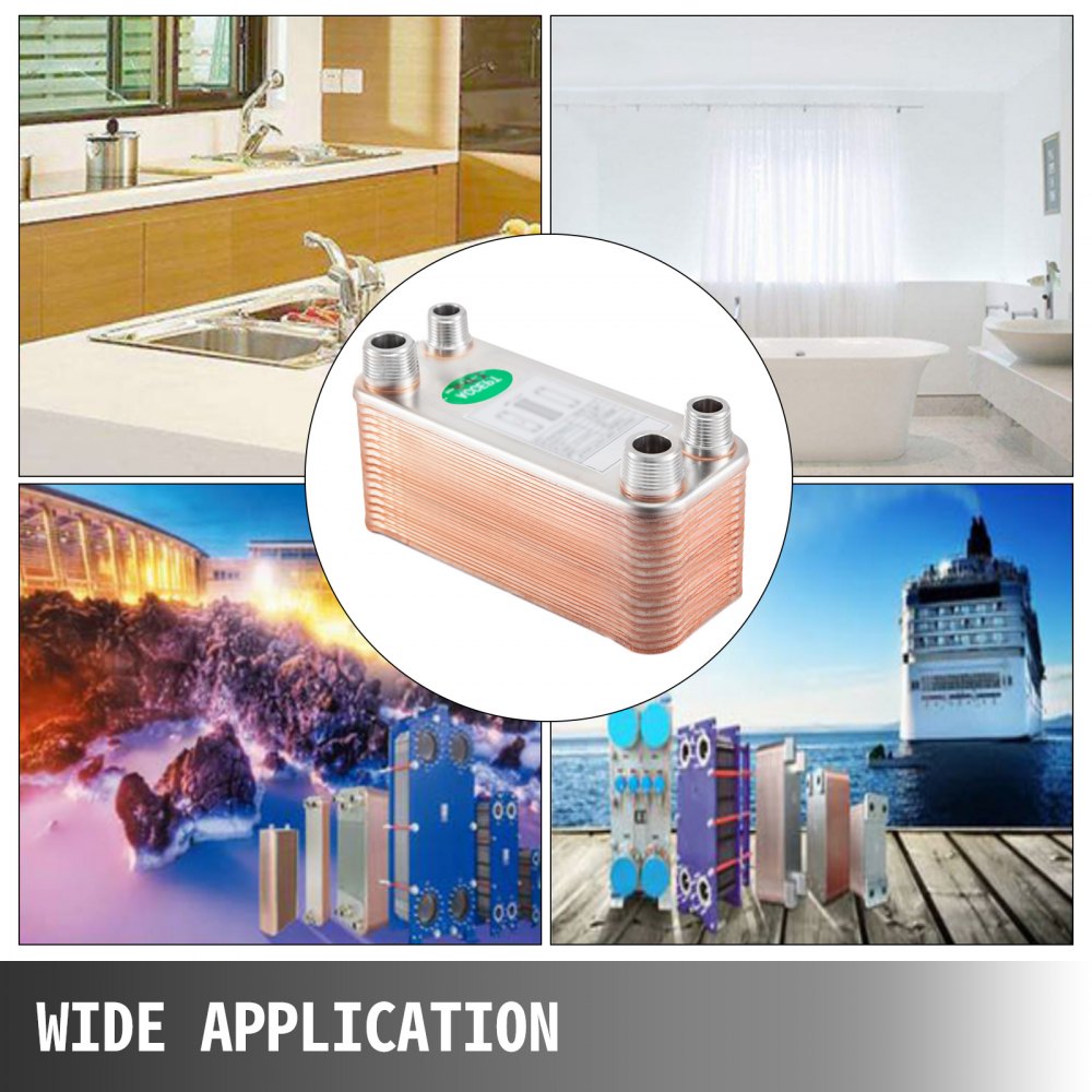 Scambiatore Di Calore A 30 Piastre saldobrasato 1/2 " 3/4" Mnpt riscaldamento