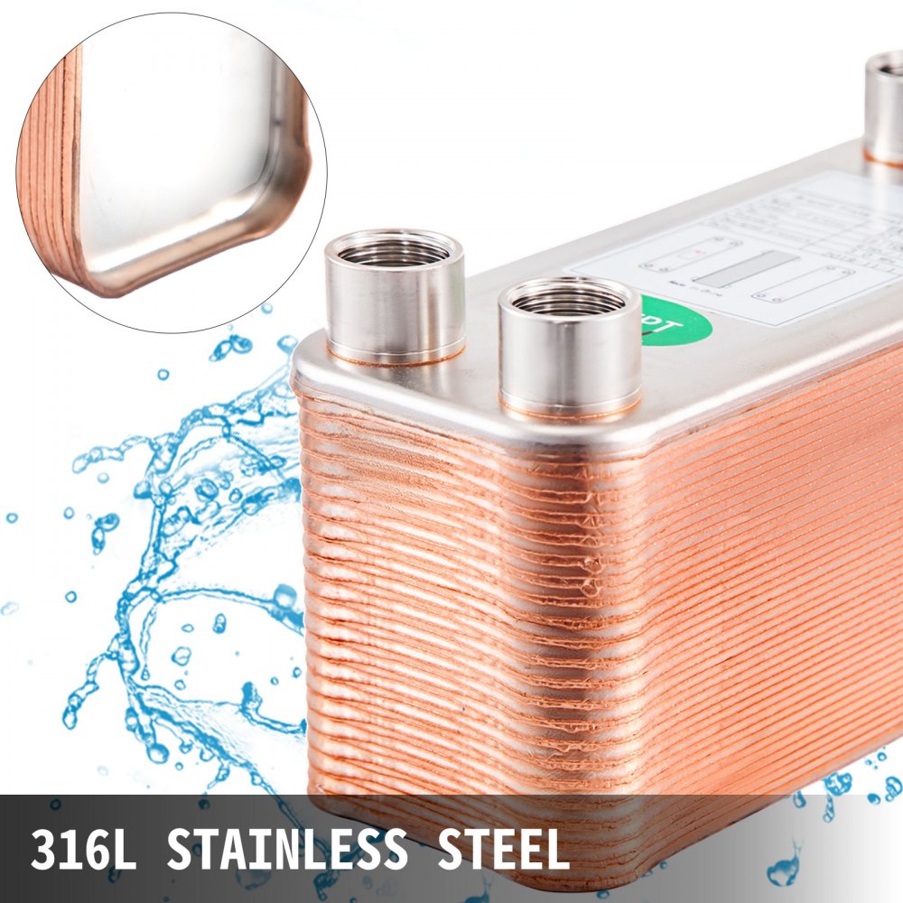 Scambiatore Di Calore A 40 Piastre saldobrasato 1/2 "bsp Fpt Per riscaldamento