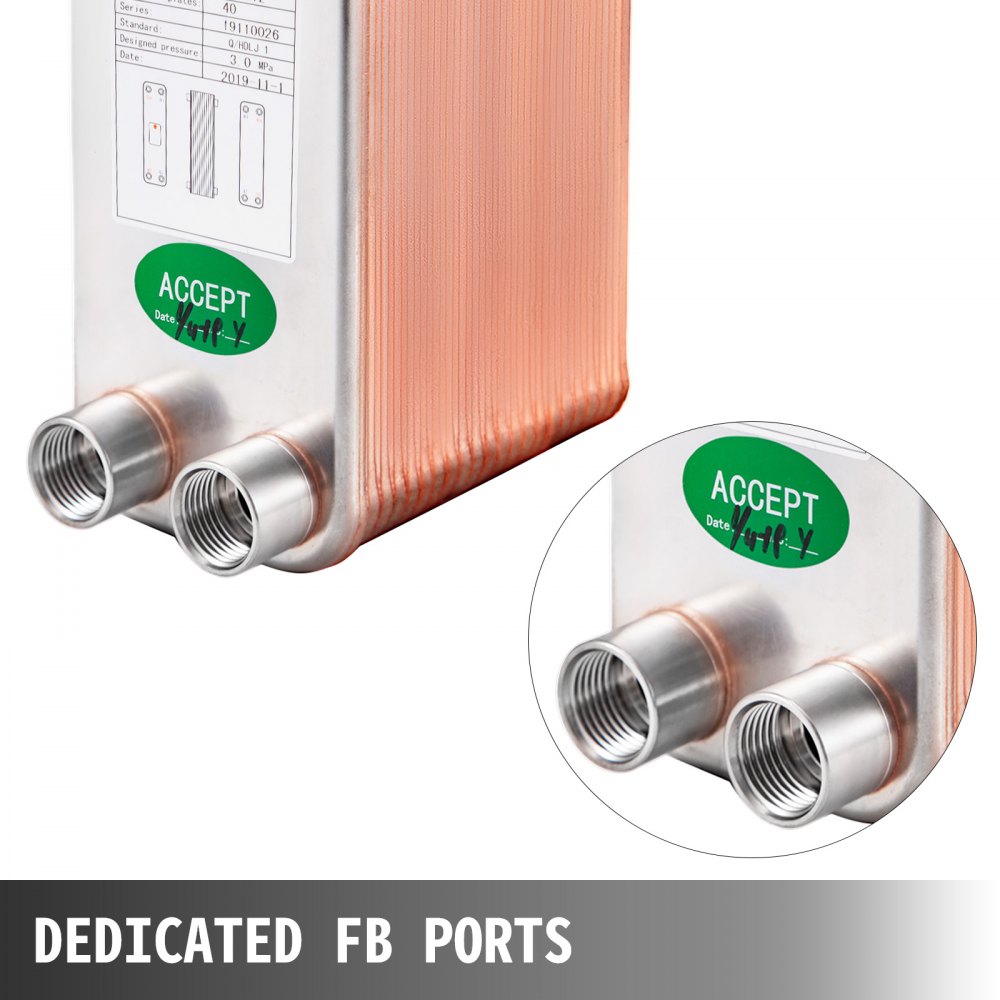 Scambiatore Di Calore A 40 Piastre saldobrasato 1/2 "bsp Fpt Per riscaldamento