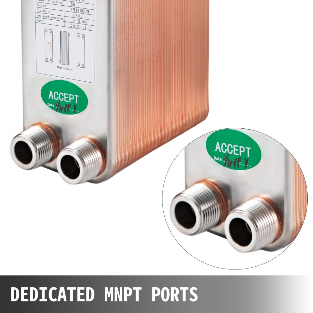 Scambiatore Di calore 50 Piastre  3/4" Mnpt Scambiatore Per riscaldamento