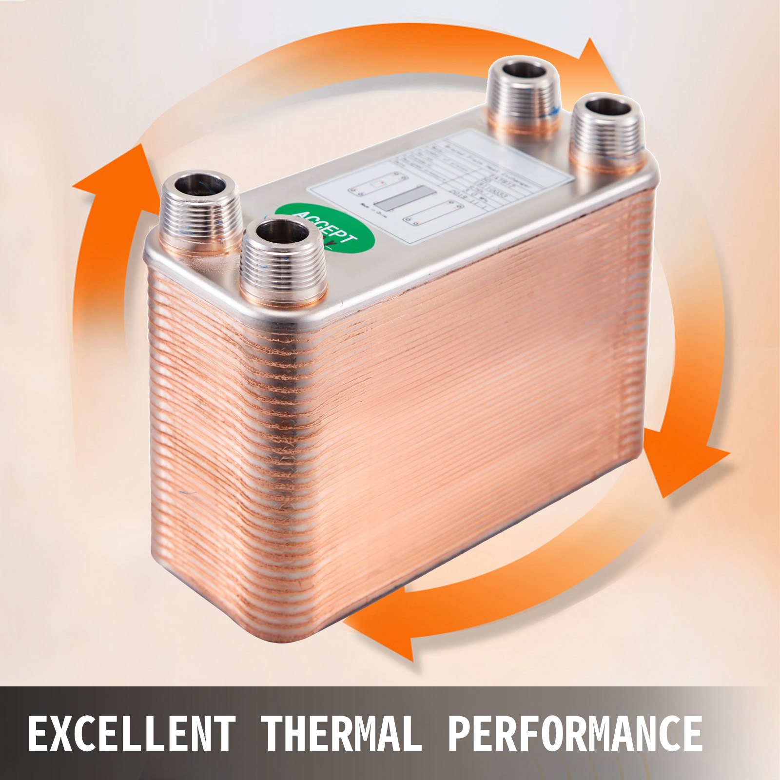 Scambiatore Di calore 50 Piastre  3/4" Mnpt Scambiatore Per riscaldamento