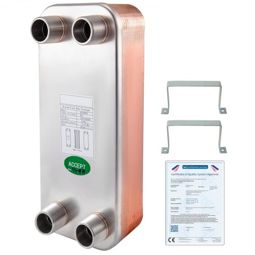 Scambiatore Di Calore A 20 Piastre saldobrasato 1 1/4" Mnpt Per riscaldamento