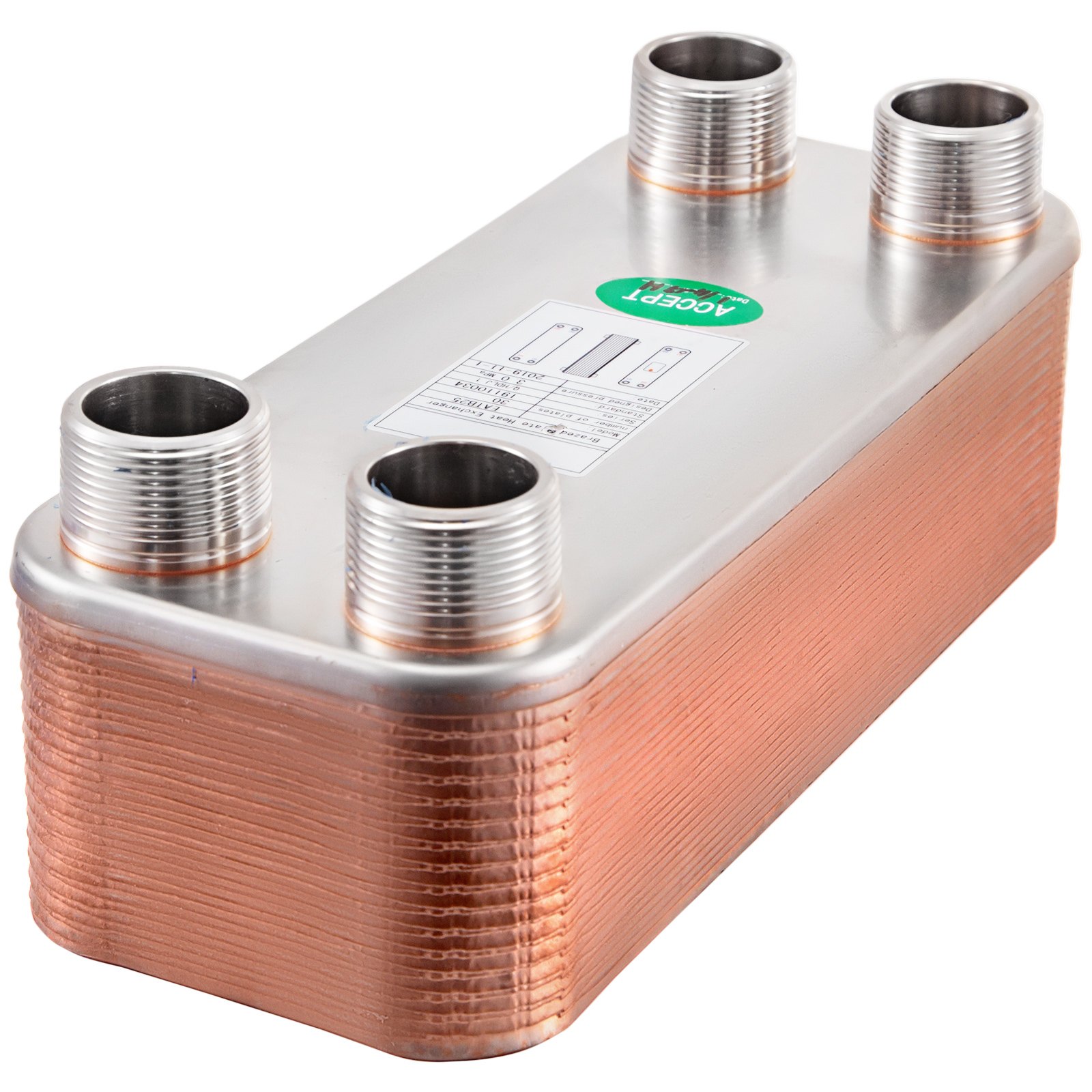 Scambiatore Di Calore A 30 Piastre 1 1/4" Mnpt Per Riscaldamento Eatb25