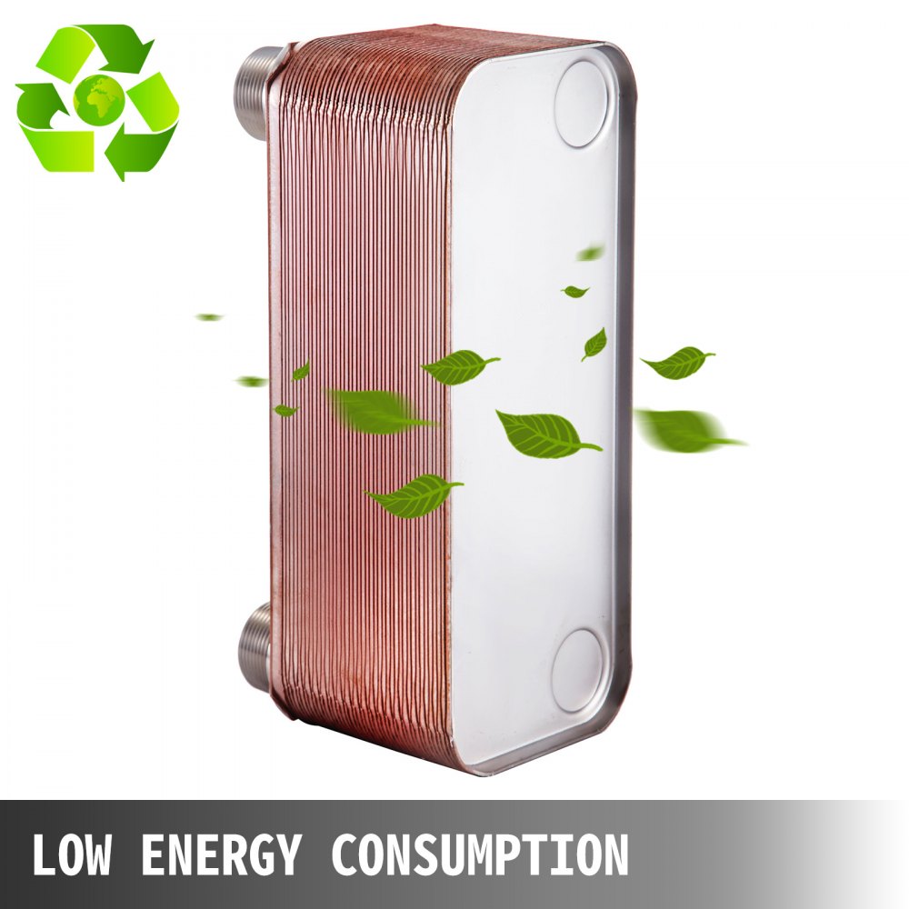 Scambiatore Di Calore A 40 Piastre 1 1/4" Mnpt Scaldabagni Caldaie 316l Rame