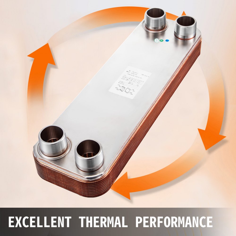 Scambiatore Di Calore A 20 Piastre saldobrasato 2" Mnpt Per riscaldamento