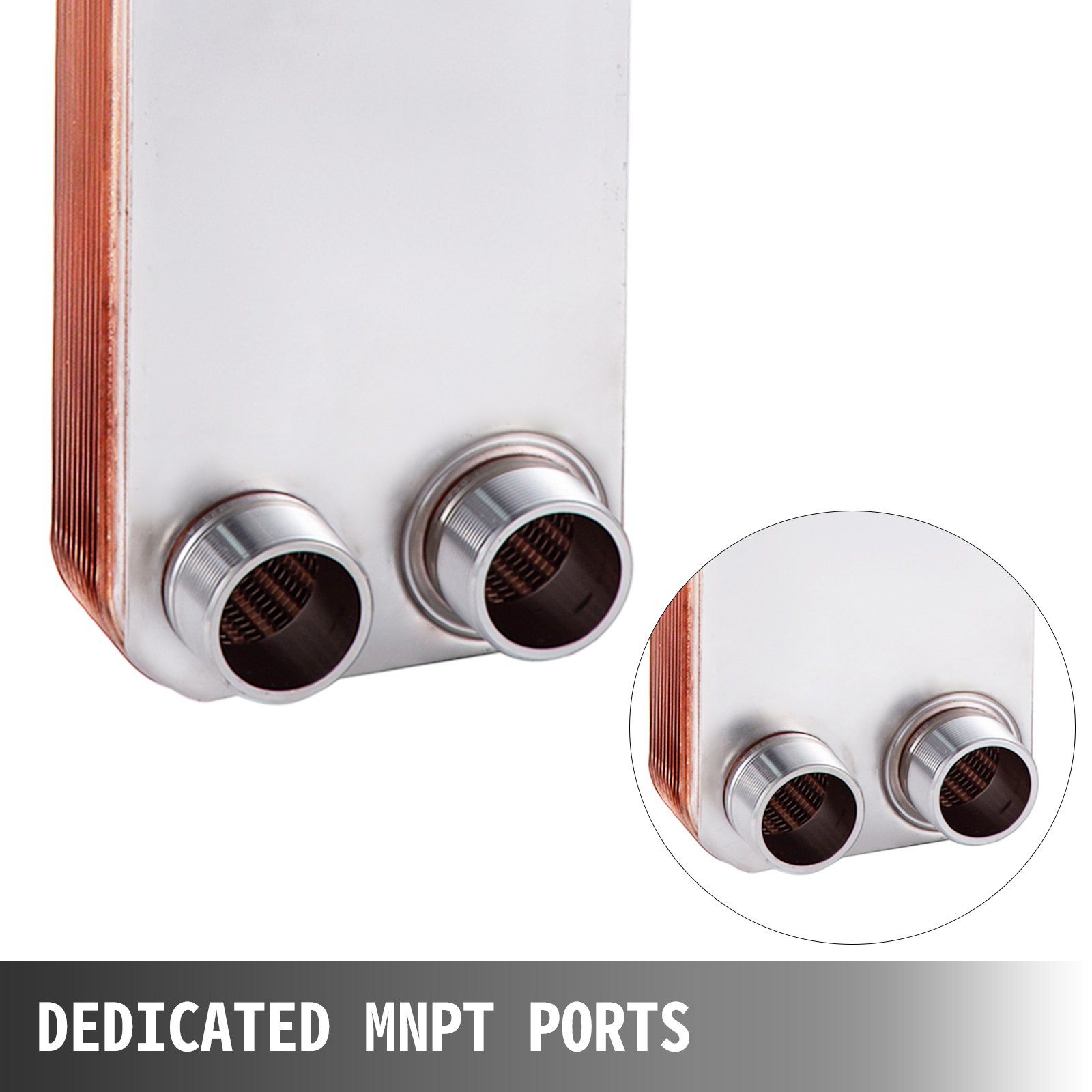 Scambiatore Di Calore A 20 Piastre saldobrasato 2" Mnpt Per riscaldamento