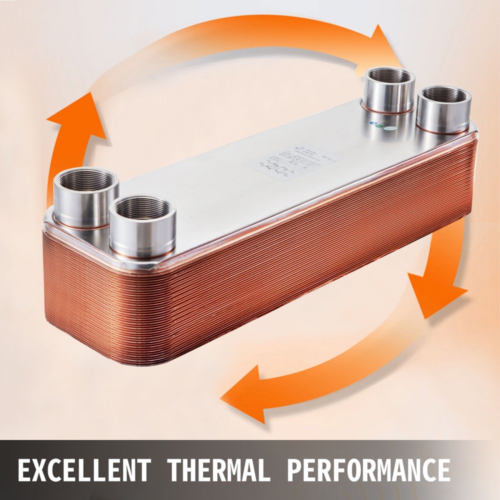 Scambiatore Di Calore A 40 Piastre saldobrasato 2" Mnpt Per riscaldamento