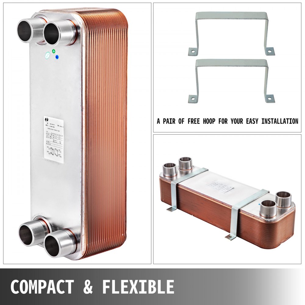 Scambiatore di Calore 40 Piastre Scambiatore di Calore per Riscaldamento