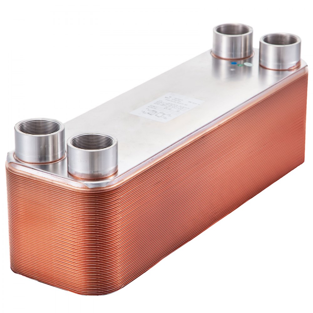 Scambiatore Di Calore 60 Piastre 316l + 99,9% Rame Per Riscaldamento 2" Fnpt