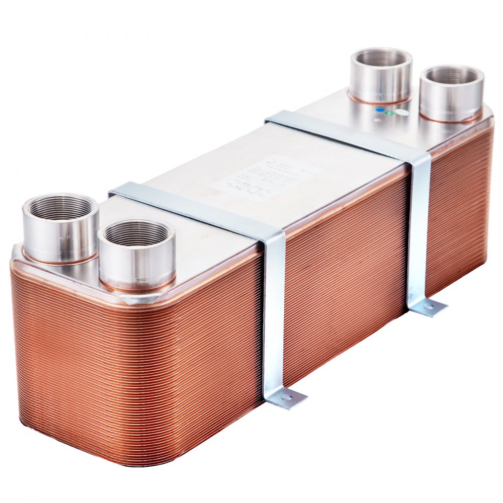 Scambiatore Di Calore 60 Piastre 316l + 99,9% Rame Per Riscaldamento 2" Fnpt