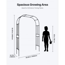 VEVOR Arco da Giardino 240x150x40 cm, Arco per Decorazione Matrimonio in Metallo, Supporto da Giardino per Piante Rampicanti Tubi in Acciaio Zincato, Supporto per Piante Rampicanti e Rose