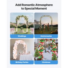 VEVOR Arco da Giardino 240x150x40 cm, Arco per Decorazione Matrimonio in Metallo, Supporto da Giardino per Piante Rampicanti Tubi in Acciaio Zincato, Supporto per Piante Rampicanti e Rose