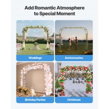 VEVOR Arco da Giardino 240x250x40 cm, Arco per Decorazione Matrimonio in Metallo, Supporto da Giardino per Piante Rampicanti, Supporto per Piante Rampicanti e Rose per Eventi Feste