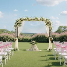 VEVOR Arco da Giardino 240x250x40 cm, Arco per Decorazione Matrimonio in Metallo, Supporto da Giardino per Piante Rampicanti, Supporto per Piante Rampicanti e Rose per Eventi Feste