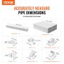 VEVOR Mini Copertura Split Line, 75 mm di Larghezza 5400 mm di Lunghezza, Copertura Decorativa per Condotti in PVC per Condizionatori d'Aria con 10 Condotti Dritti, Bianco