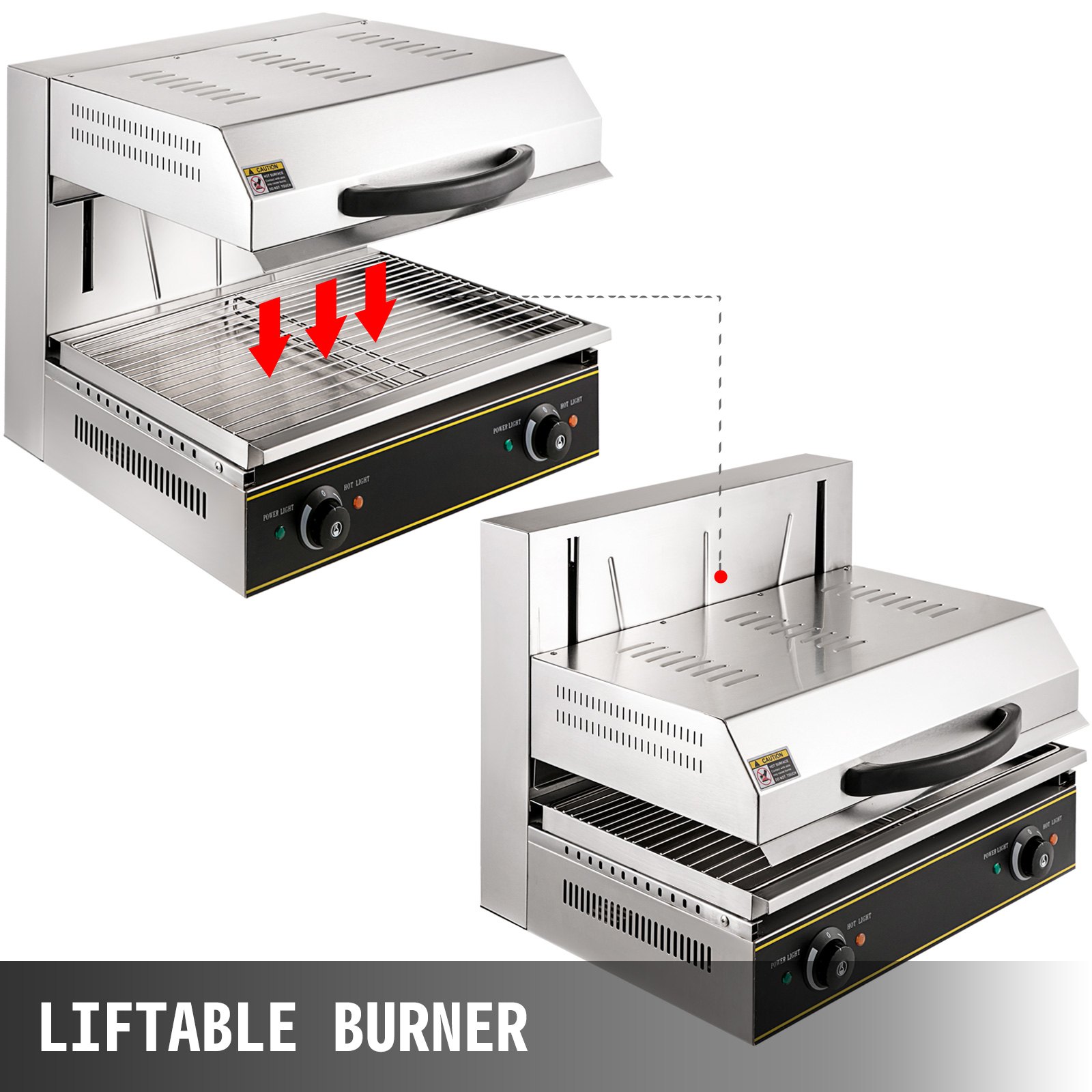 Griglia Elettrica Forno Elettrico 60x48cm + Bruciatore Di Sollevamento 50-300℃