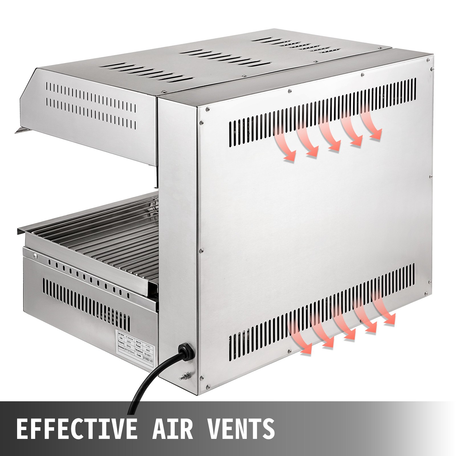 Griglia Elettrica Forno Elettrico 60x48cm + Bruciatore Di Sollevamento 50-300℃