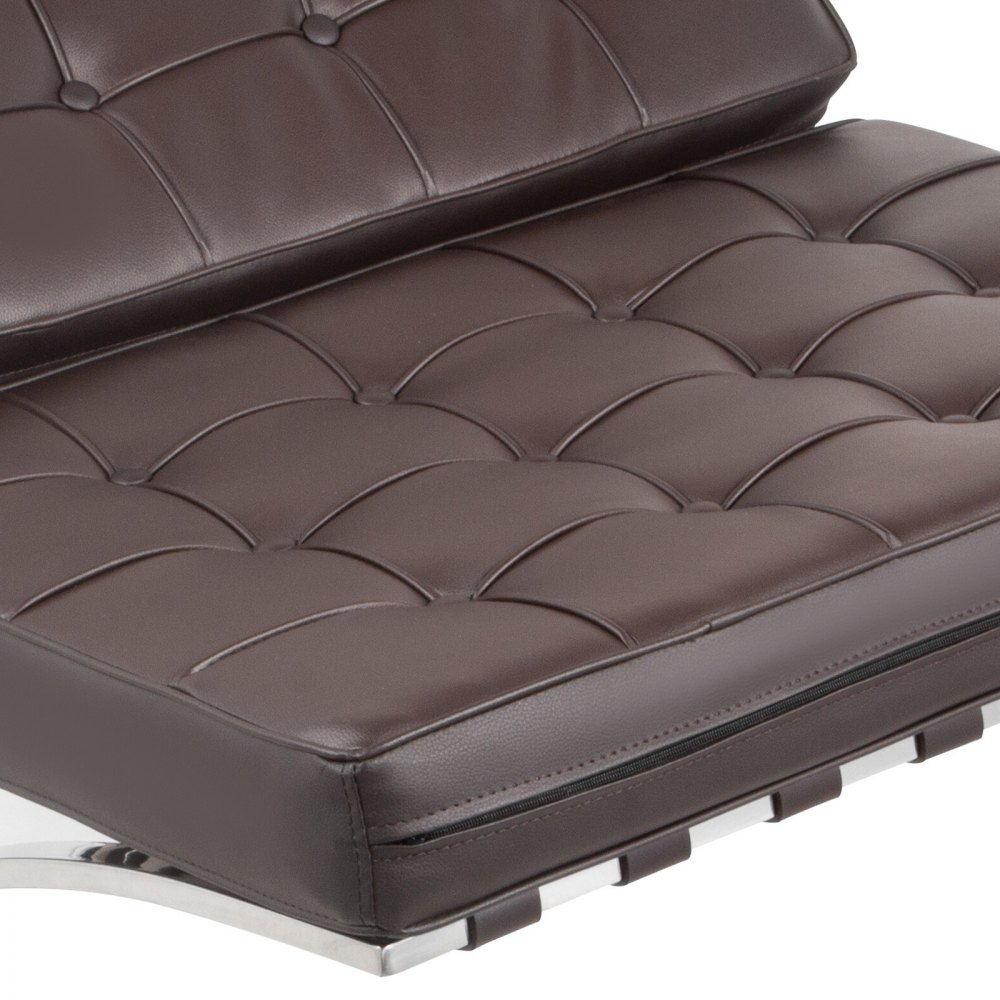 Poltrona Sedia Lounge In Pelle Pu Stile Barcellona Portico Pelle Fiore