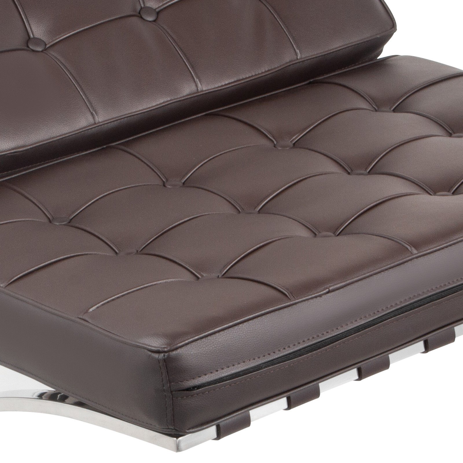 Poltrona Sedia Lounge In Pelle Pu Stile Barcellona Portico Pelle Fiore