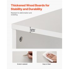 VEVOR Libreria Sottile a 8 Ripiani, Libreria Aperta in Legno Alta 180 cm con Ripiano Regolabile in Altezza, Espositore Autoportante per Riporre a Pavimento, Camera da Letto, Soggiorno, Ufficio, Bianco