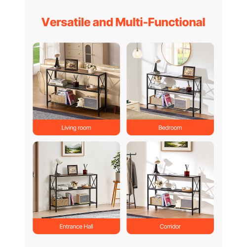 VEVOR Tavolo Stretto Dietro Divano, Tavolino Da Ingresso Lungo A 2 Livelli E Tavolo Da Corridoio Sottile Con Struttura In Metallo Per Ingresso Corridoio Soggiorno 180 X 30 X 80 Cm 88676976