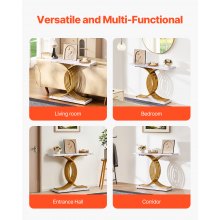 VEVOR Tavolo Stretto Dietro Divano, Tavolino da Ingresso Lungo a 1 Livello e Tavola da Corridoio Sottile, con Struttura in Metallo, per Ingresso, Corridoio, Soggiorno, 100 x 30 x 81 cm