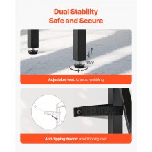 VEVOR Tavolo Divano Stretto 3 Livelli in Metallo per Ingresso 140 x 34 x 76,2 cm