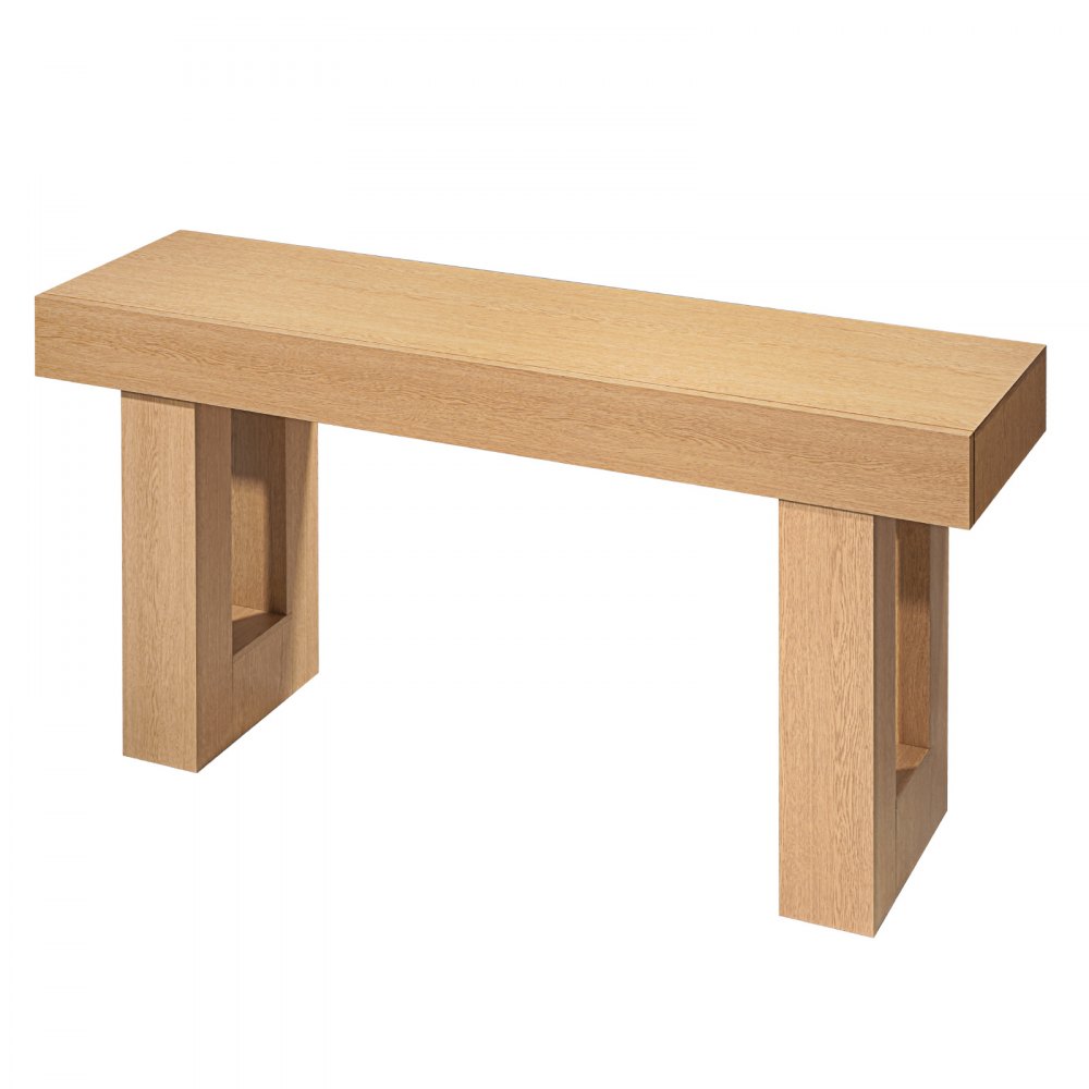 VEVOR Tavolino Console da Ingresso da 160 x 35 x 85 cm, Carico di 60 kg Rettangolare Stretto in Truciolato per Corridoio, Camera da Letto, Soggiorno, Tavolo Stretto Dietro Divano, Legno Naturale