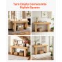 VEVOR Tavolino Console da Ingresso da 160 x 35 x 85 cm, Carico di 60 kg Rettangolare Stretto in Truciolato per Corridoio, Camera da Letto, Soggiorno, Tavolo Stretto Dietro Divano, Legno Naturale