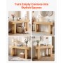 VEVOR Tavolino Console da Ingresso da 160 x 35 x 85 cm, Carico di 60 kg Rettangolare Stretto in Truciolato per Corridoio, Camera da Letto, Soggiorno, Tavolo Stretto Dietro Divano, Legno Naturale