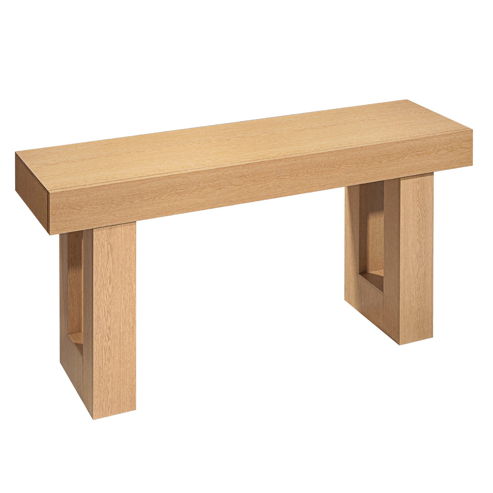 VEVOR Tavolino Console da Ingresso da 160 x 35 x 85 cm, Carico di 60 kg Rettangolare Stretto in Truciolato per Corridoio, Camera da Letto, Soggiorno, Tavolo Stretto Dietro Divano, Legno Naturale