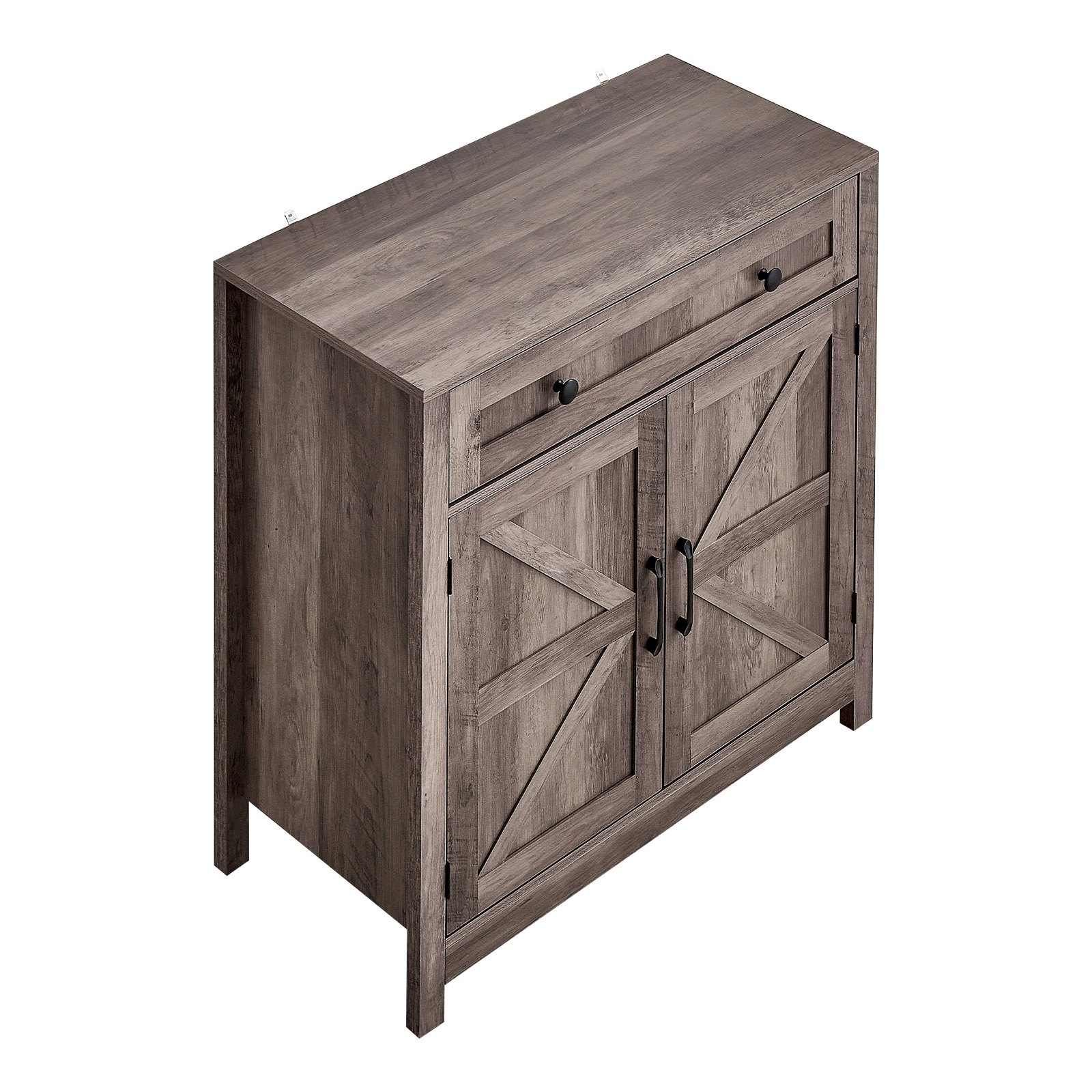VEVOR Mobile Armadietto in Stile Rustico da 75 x 37,5 x 80 cm con Cassetto, Credenza Cucina con 2 Ante a Battente, per Soggiorno, Ingresso, Cucina, Grigio, Capacità di Peso del Tavolo 15 kg