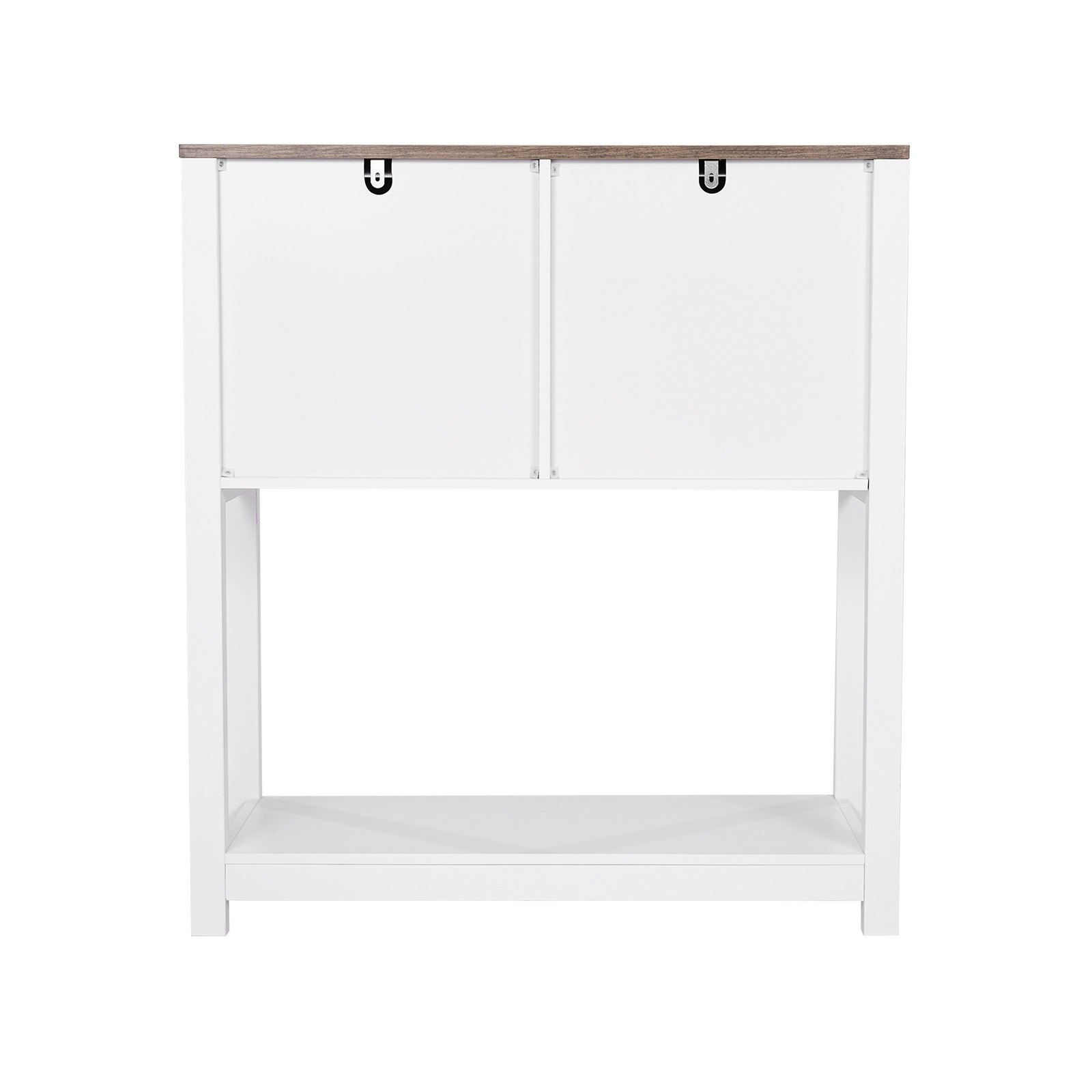 VEVOR Mobile Bar da Caffè 80 x 35 x 88 cm Mobiletto da Bar Rustico con 3 Ripiani, Tavolo da Bar con Ante Magnetiche, Mobile Bar in Stile Fattoria, Mobile da Buffet con Credenza Rustica per Soggiorno