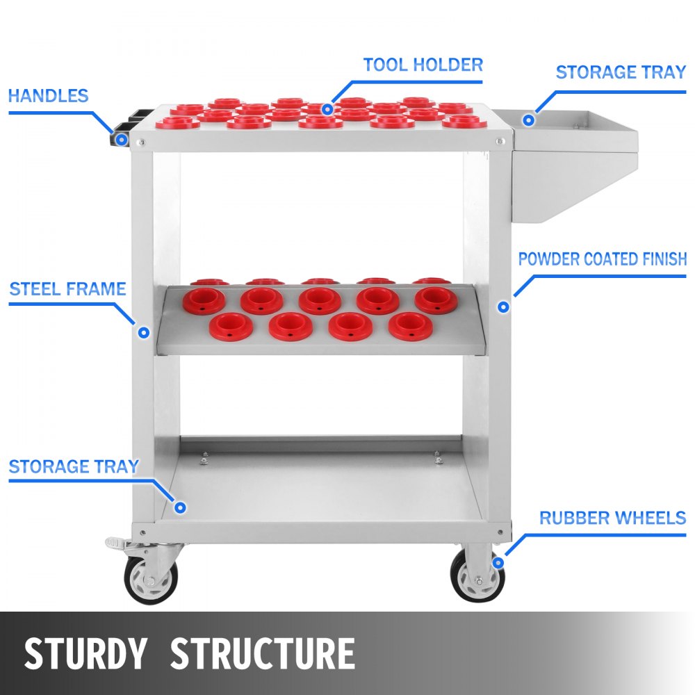Carrello Portautensili Di Tornio Porta Strumenti Mini Tornio Bt40 Cnc 36 Posti