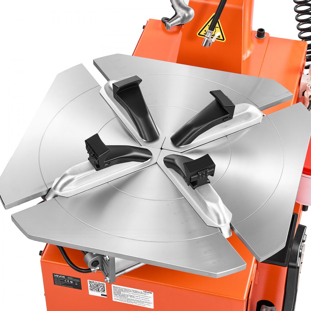 VEVOR Smontagomme per Pneumatici 1100W per Officina Garage Manutenzione Morsetto Esterno da 254-457 mm, Interno da 305-559 mm, Larghezza Cerchio max 305 mm, Azionamento a Pedale, per Autofficine