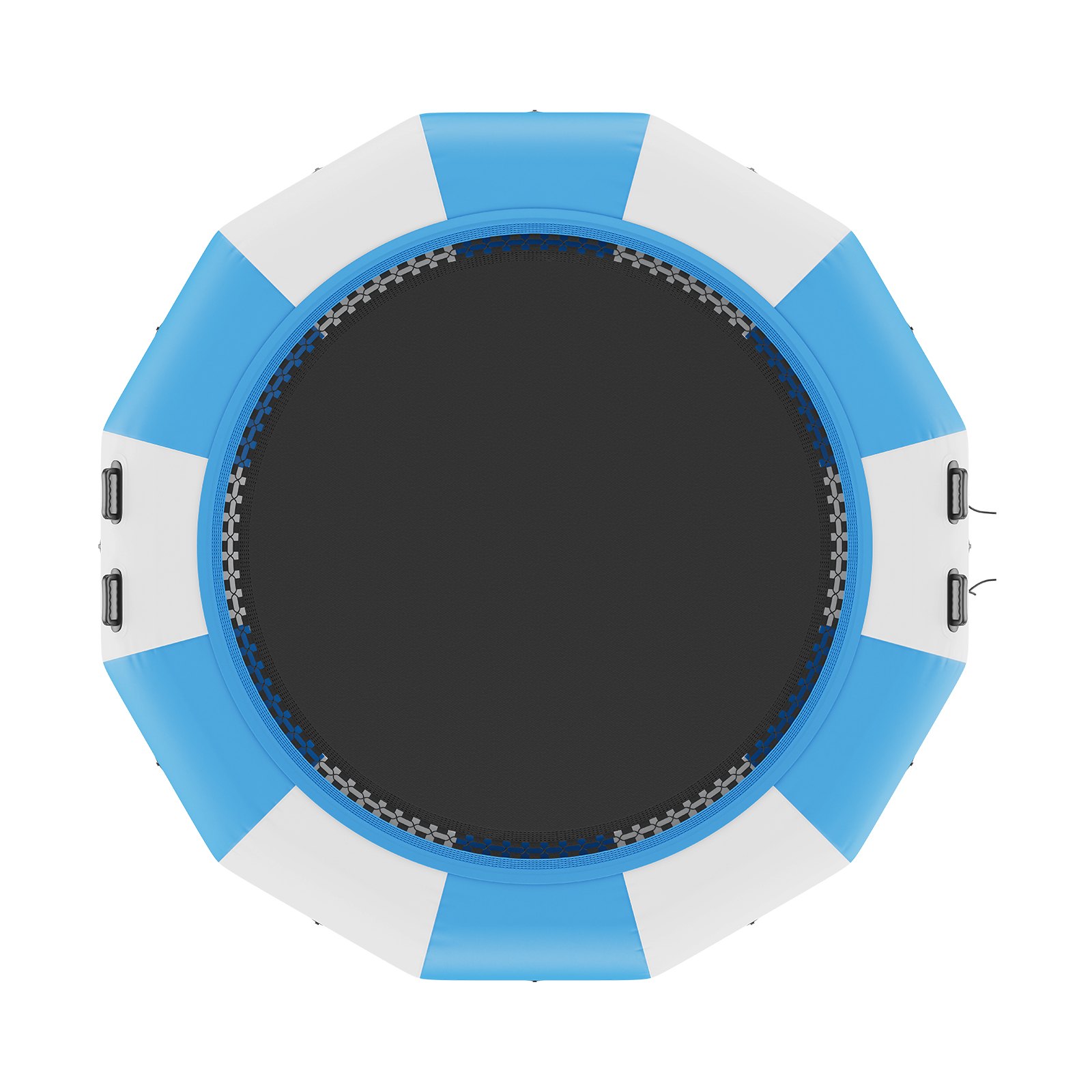 VEVOR Inflatable Water Trampoline with Ladder, Waterproof, Abrasion-Resistant, 3.96 m Jumping Surface, Jumping Platform Water Park Pool Trampoline, Blue + White, 226 kg Weight Capacity