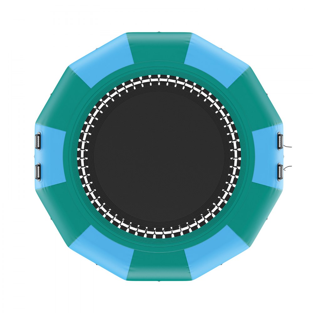 VEVOR Rimbalzatore gonfiabile dell'acqua, trampolino ricreativo dell'acqua 12 piedi, piattaforma portatile del nuoto di rimbalzo con scala 3 gradini la pompa elettrica, trampolino gonfiabile piscina