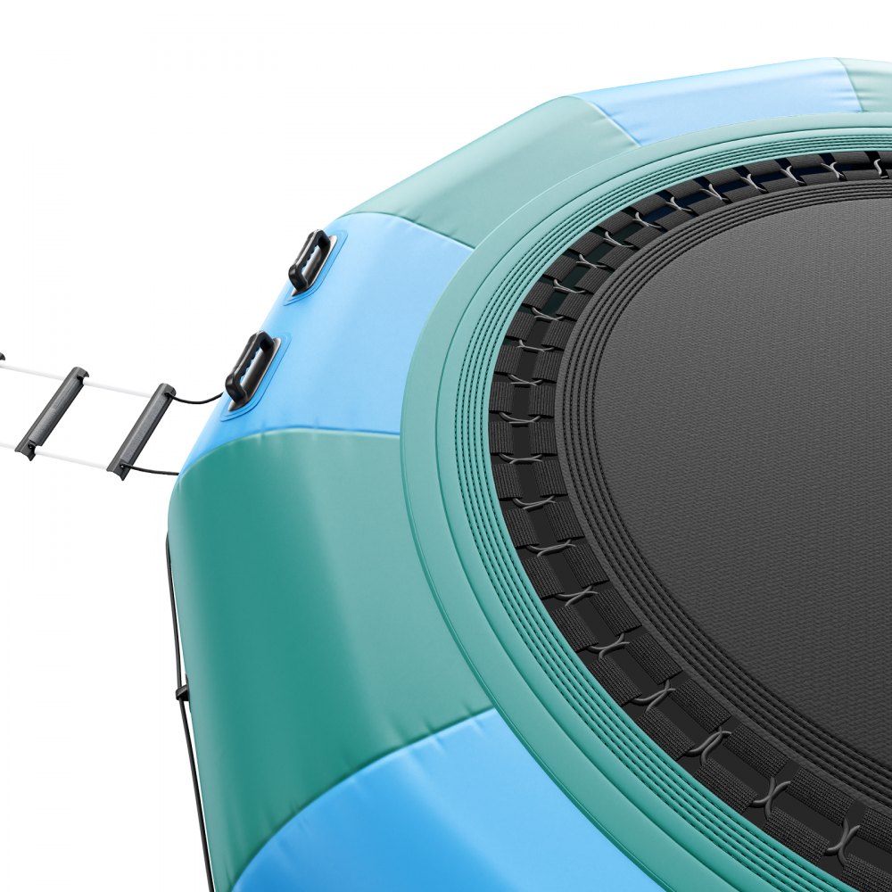 VEVOR Rimbalzatore gonfiabile dell'acqua, trampolino ricreativo dell'acqua 12 piedi, piattaforma portatile del nuoto di rimbalzo con scala 3 gradini la pompa elettrica, trampolino gonfiabile piscina