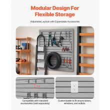 VEVOR Pannelli per Pareti in Doghe Garage Disegno Modulare Grigio 1230x1235 mm