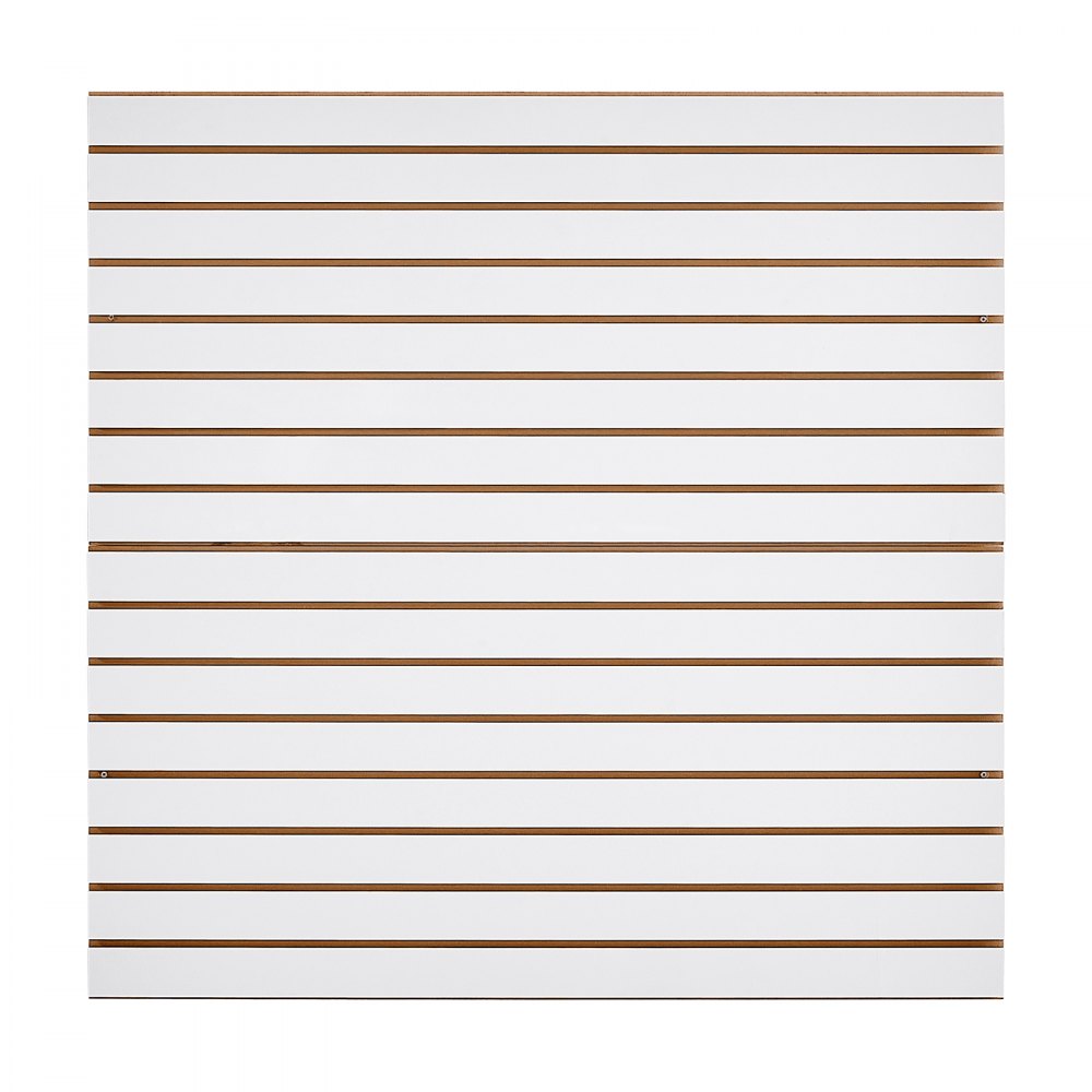 VEVOR Pannelli per Pareti a Doghe per Garage con Accessori, Pannello per Pareti a Doghe Regolabile, con Struttura di Accoppiamento e Taglio Fai da Te Stoccaggio, Bianco 1220 x 1220 x 18 mm