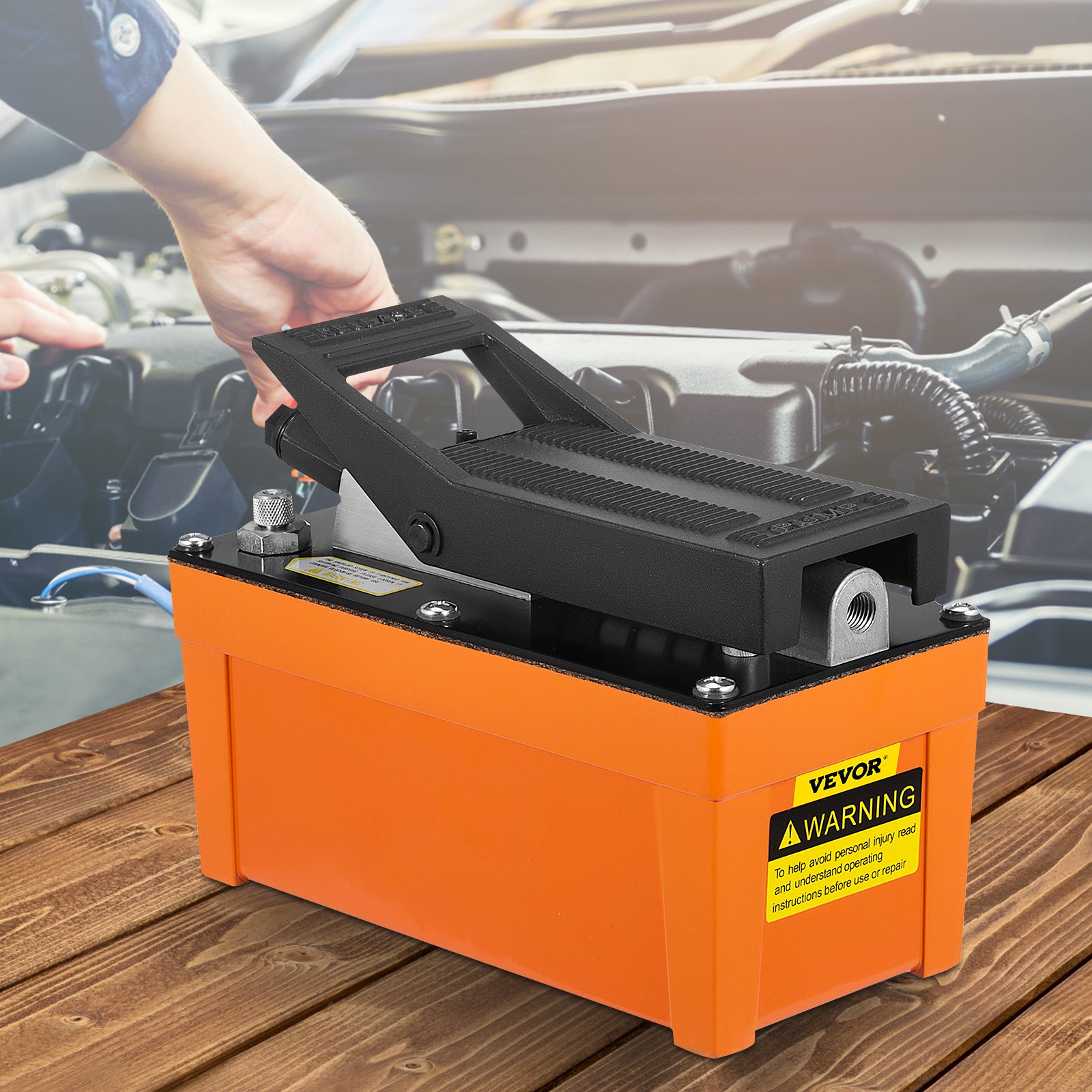 VEVOR Pompa Idraulica da 1,6L Pompa Idraulica a Pedale Pneumatico ad Azionamento Idraulico per Sartiame e Spostamenti di Macchinari pesanti, riparazioni auto, sartiame petrolifero, ecc.