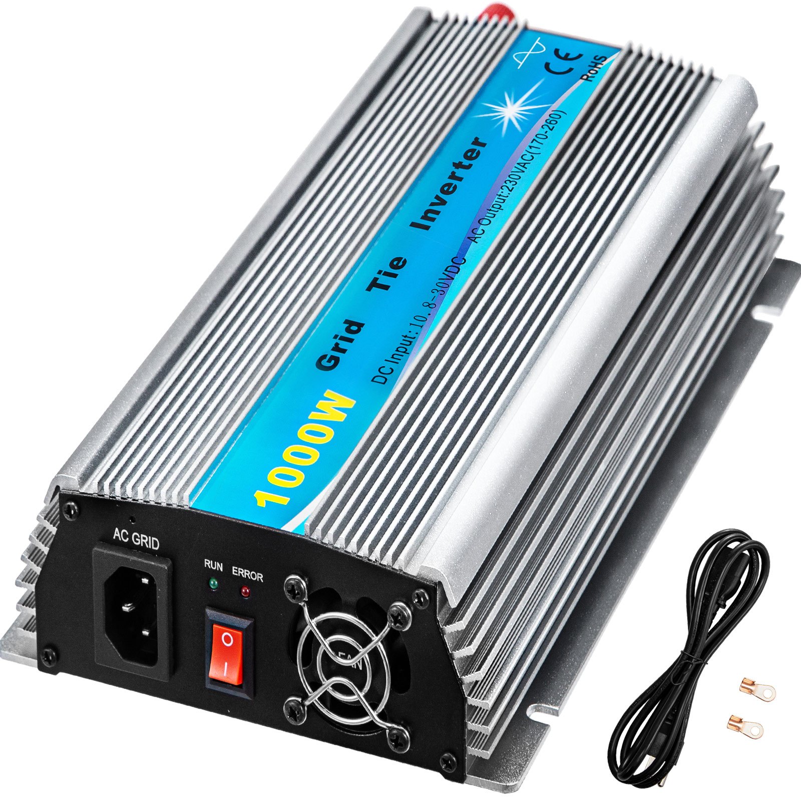 Vevor Inverter Collegato Alla Rete Solare 1kw Mttp Grid Tie Invertitore 10,8-30v