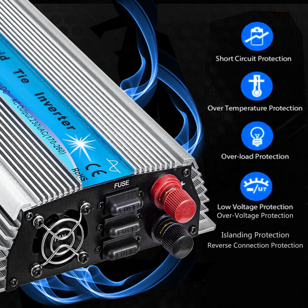 Vevor Inverter Collegato Alla Rete Solare 1000w Mttp Grid Tie Invertitore 20-45v